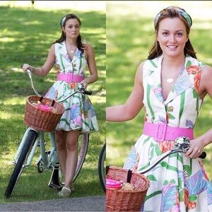 Gossip girl Blair Waldorf Hamptons dress white floral flowers XL